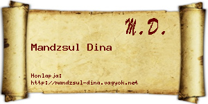 Mandzsul Dina névjegykártya